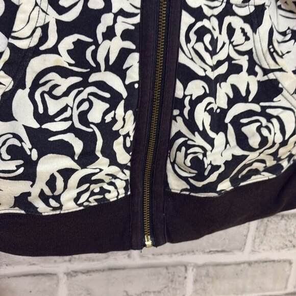Tommy Hilfiger Womens XL black 34 Sleeve HoodieSweat Shirt wpocket floral - Picture 3 of 8